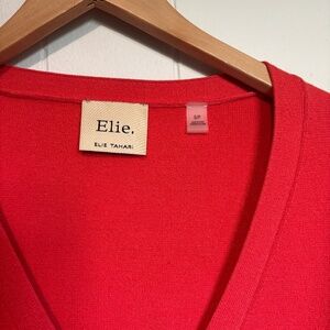 Elie Tahari Watermelon Pink Cardigan with Tortoise Buttons